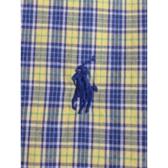 Ralph Lauren Bottom Down Blake Yellow & Blue Plaid Men's Size Large Classic - Picture 6 of 8
